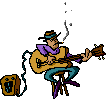 A seasoned performer joyfully playing the guitar
